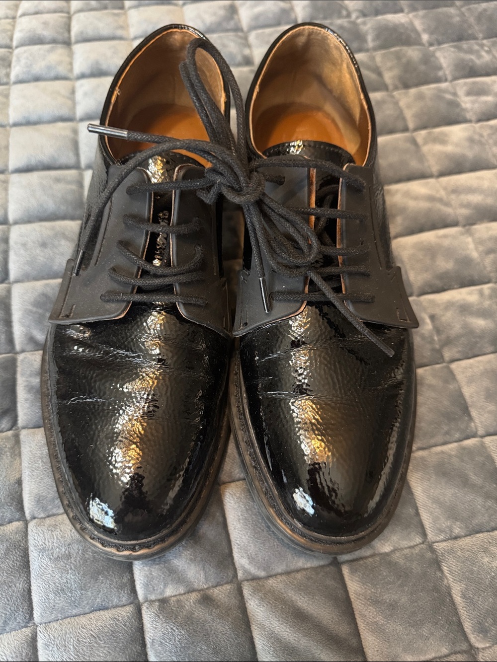 Franco Sarto Black Patent Derby Oxfords
